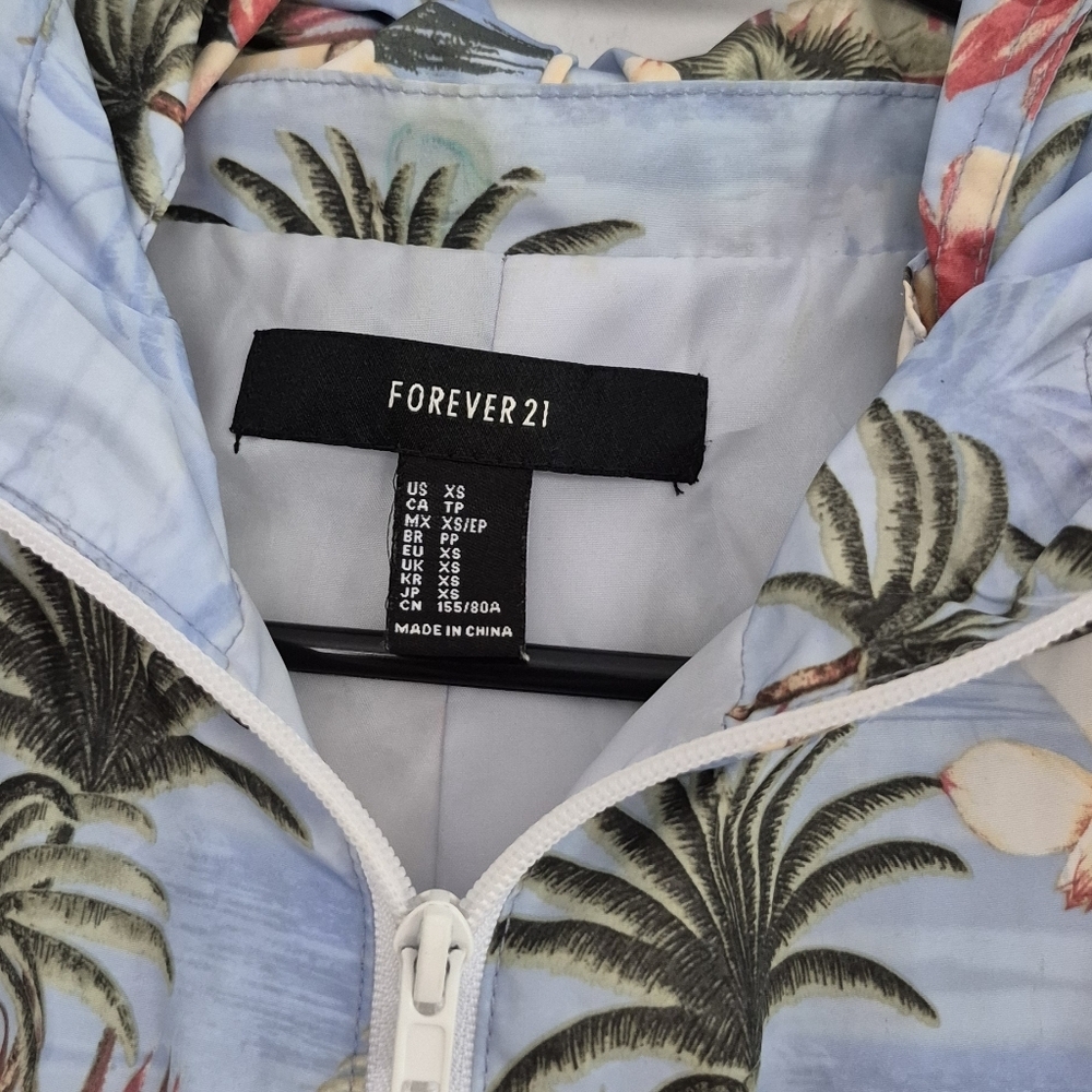 Forever 21 Tropical Print Bomber Jacket - Picture 4 of 12